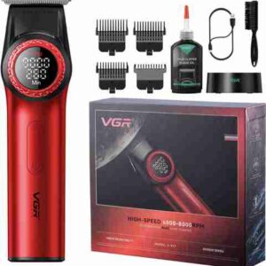 Професійний тример VGR V-977 Red з BLDC двигуном, LED-дисплеєм, DLC-керамічними лезами та USB Type-C зарядкою ВТ