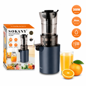 Шнекова соковижималка Sokany SK-01003 300Вт з широкою горловиною 86 мм та системою холодного віджиму