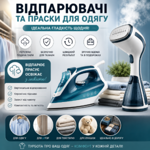 Відпарювачі та праски для одягу