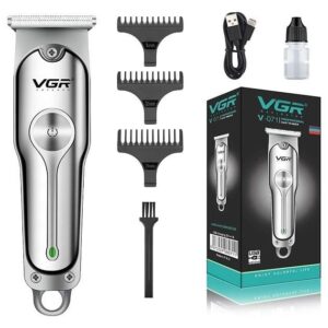 Тример VGR V-071 Professional USB для бороди, вусів та окантовки, T-подібне лезо, 120 хв автономної роботи, Silver ВТ