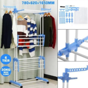 Вертикальна сушарка для білизни Garment Rack 6 рівнів до 50 кг зі стійкою для одягу та коліщатками (GM)