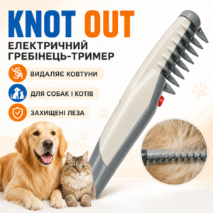 Електричний гребінець-тример Knot Out для видалення ковтунів у собак і котів MS