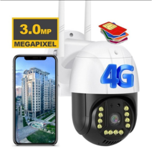 Вулична поворотна 4G IP-камера відеоспостереження 3 Мп із SIM-картою, нічним баченням і V380 Pro GM