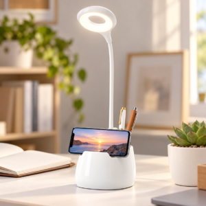 Настільна LED лампа Yiteng YT-836 з акумулятором, органайзером і підставкою для телефона — світло та порядок на вашому столі JM