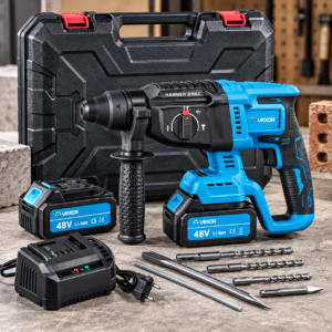Акумуляторний перфоратор 48V з 2 акумуляторами в кейсі, синій — Electric Hammer AN