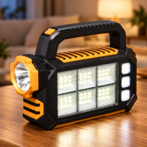Акумуляторний ліхтар 2в1 HS-8029 — ручний прожектор і LED-світильник із USB-зарядкою та сонячною панеллю JM